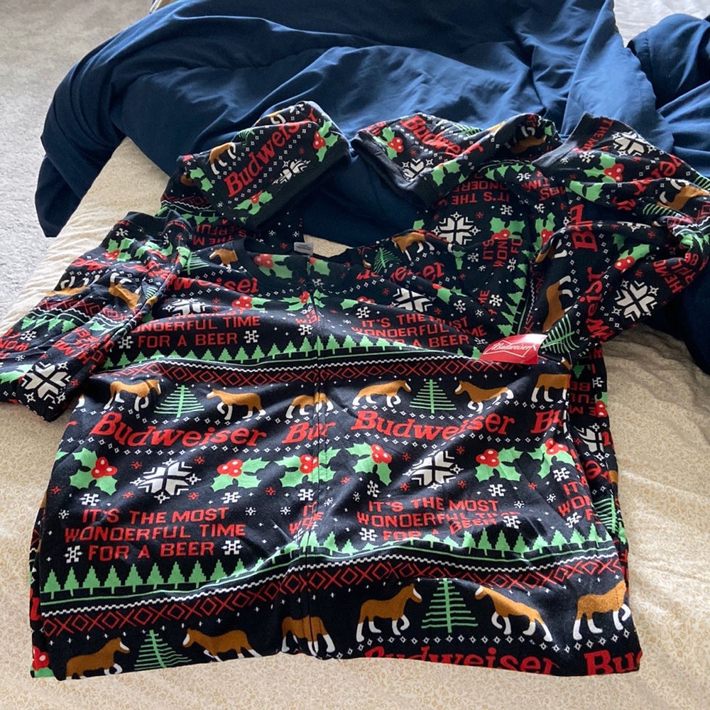 Christmas Budweiser onesie - size large (adult)
